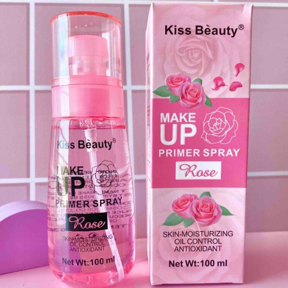 Kiss Beauty Rose Make Up Primer Spray Skin Moisturizing And Oil Control 100ml