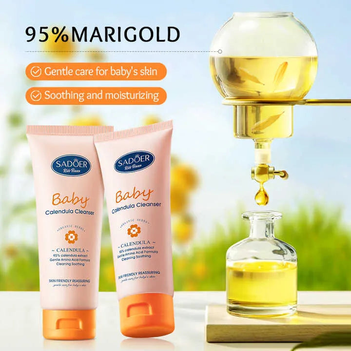 SADOER Baby Calendula Amino Acid Gentle Soothing Cleanser For Baby Face Foam Cleanser - 100g