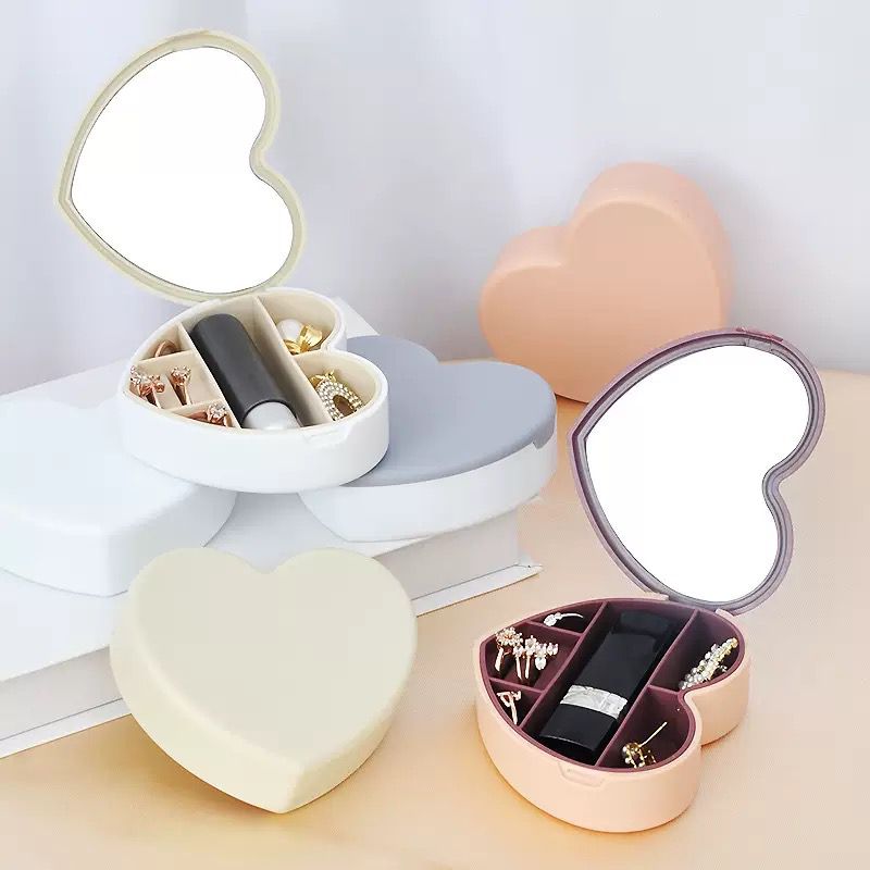 Heart Shape Jewellery &; Multi Purpose Box With Mirror