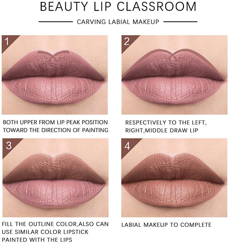 Eveline Beauty Lipstick Pencils Smooth Matte Color for All-Day Glam 12Pcs Set