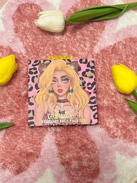 Kevin & Coco 9 Color Face & Eyeshadow Palette Bold Pigmented Glitter & Matte Shades with Mirror Long-Lasting Makeup Kit