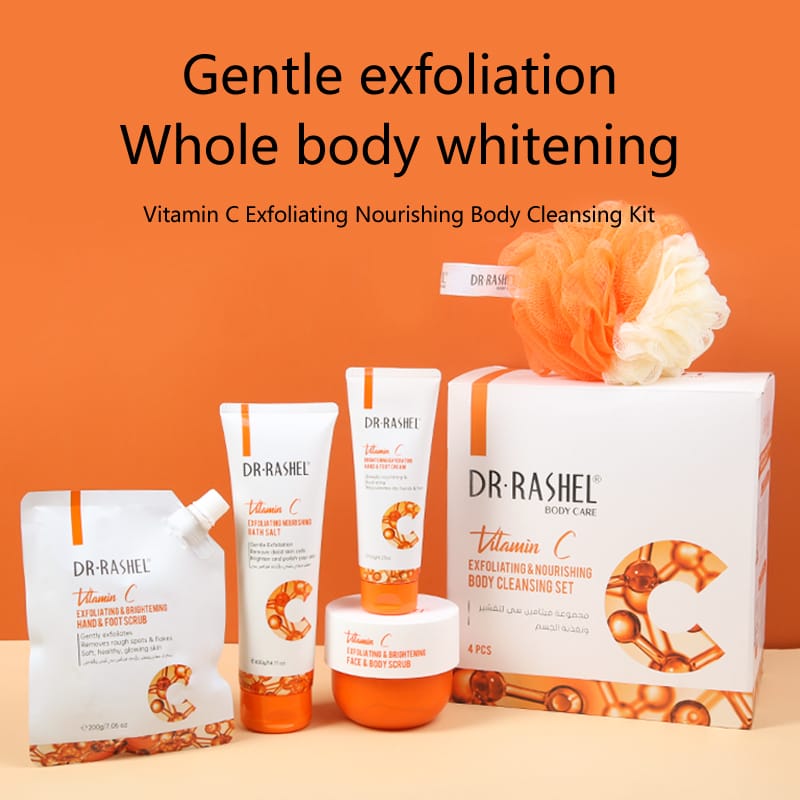 Dr Rashel Vitamin C Exfoliating & Nourishing Body Cleansing Kit 4Pcs Set