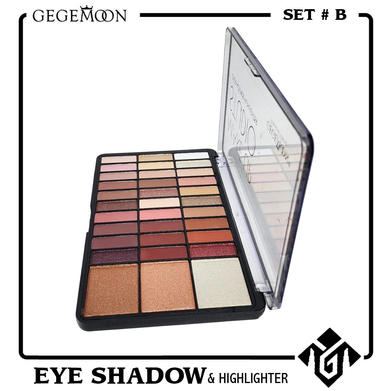 Gegemoon Makeup Studio 33 Colors Eyeshadow And Highlighter Palette