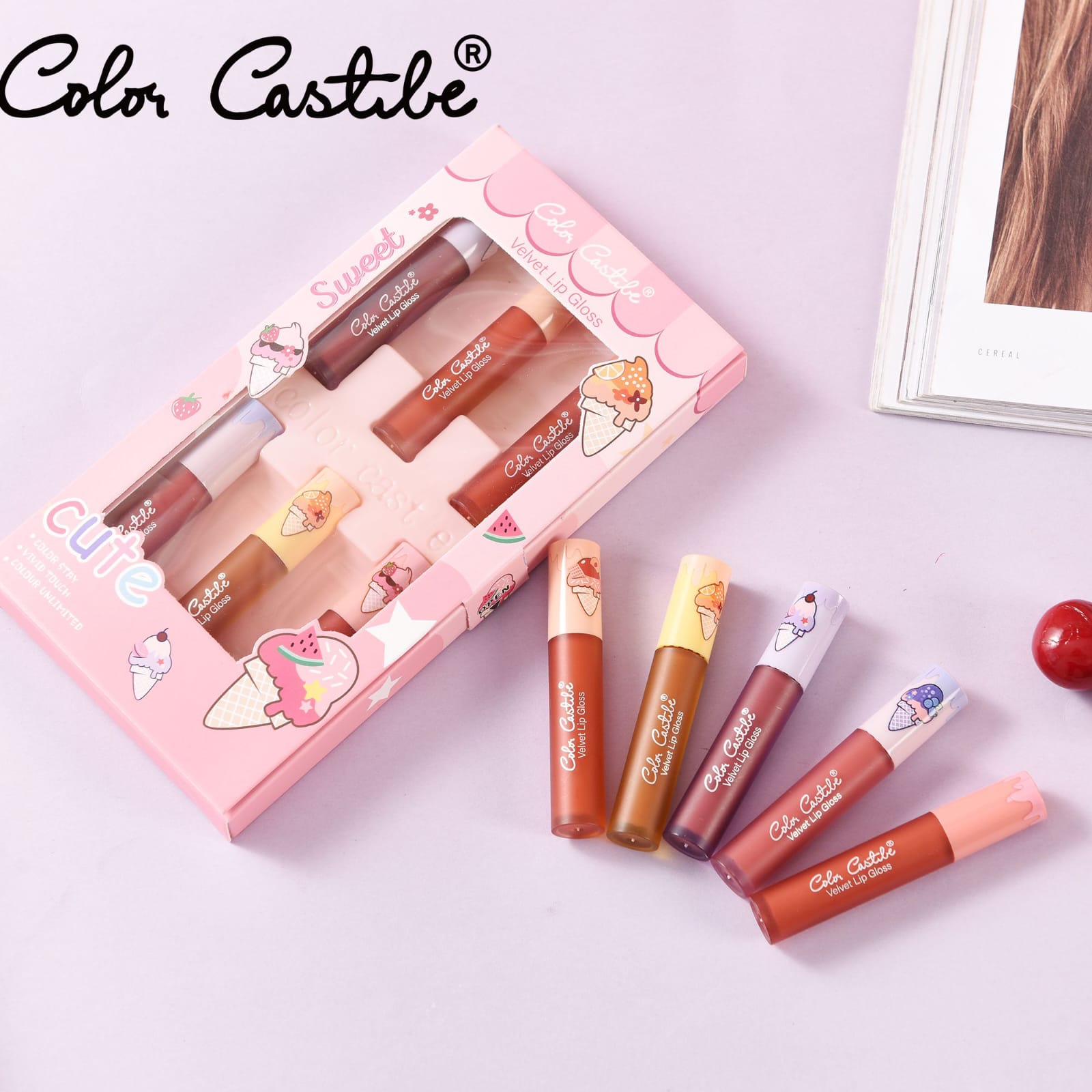 COLOR CASTLE Velvet Lip Gloss 6in1 Pack – beautygirl-pk