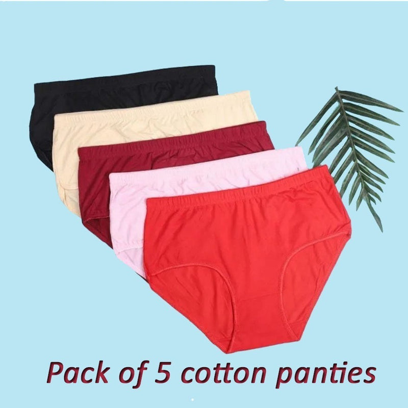 Mix Cotton Fabric Pack of 5 Panty Set
