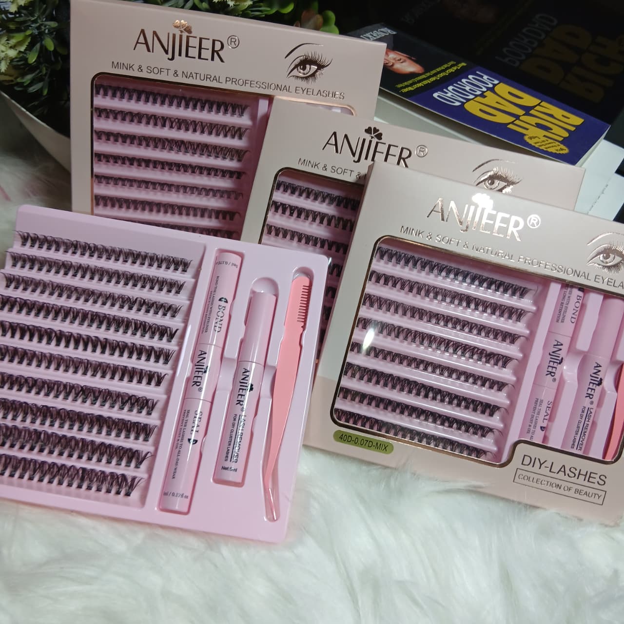 ANJIEER Mink & Soft Natural DIY Cluster Lashes Extension Kit