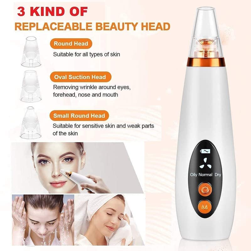Multifunctional USB Rechargeable 6in1 Cleaning Blackhead Remover Device With Vacuum Suction Tool