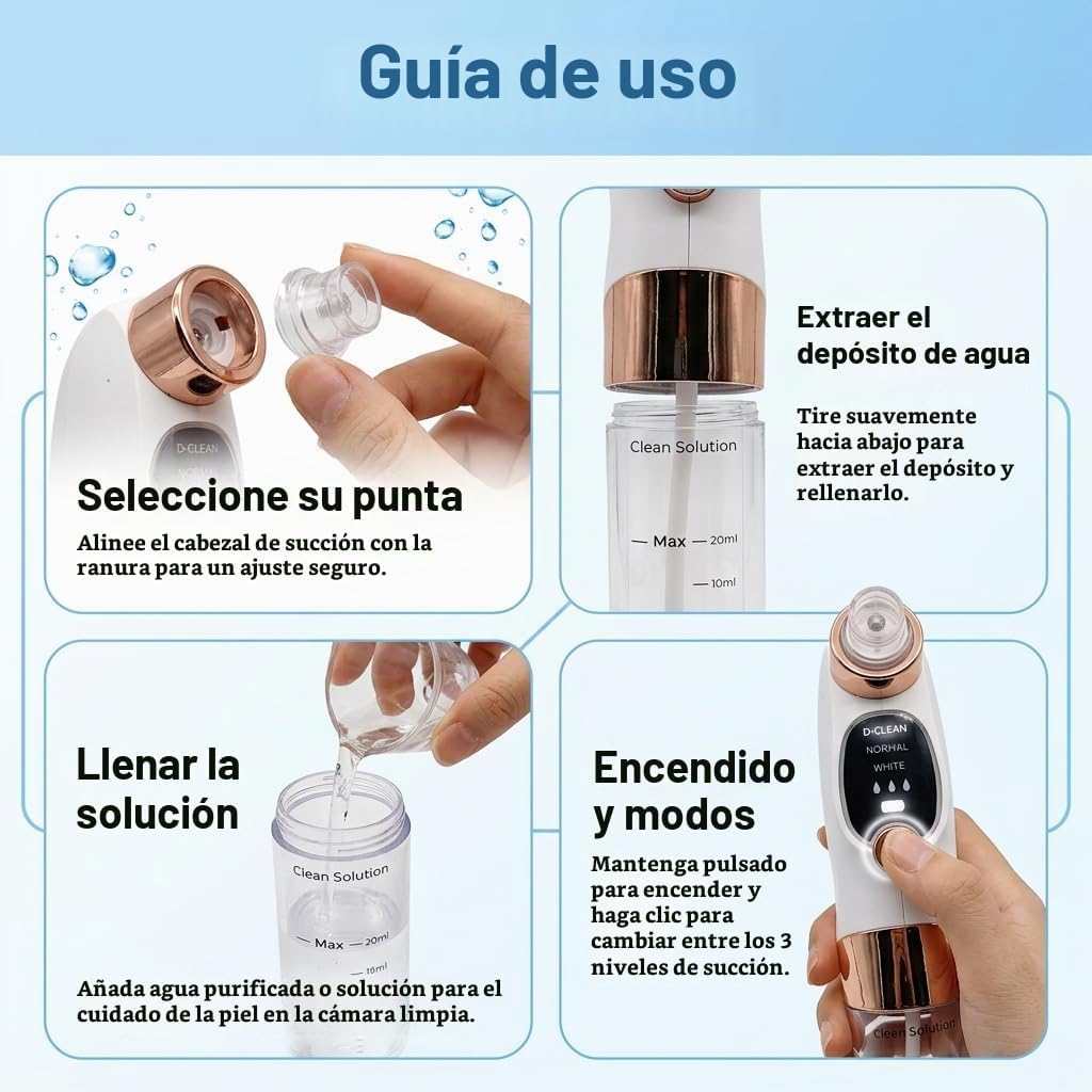 Blackhead Sucker Electric Pore Cleaner With 6 Heads And 3 Adjustable Levels Blackhead And Acne Extractor USB Rechargeable Deep Facial Cleansing Kit For Nose And Face