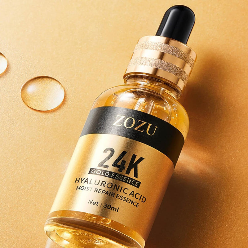 ZOZU Whitening Vitamin C Serum Skin Care Anti Aging 24k Gold Serum