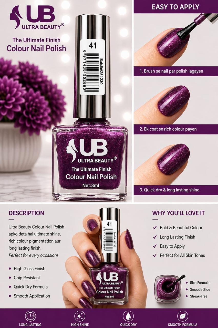 Ultra Beauty Colour Nail Polish – 3ml (Set D)