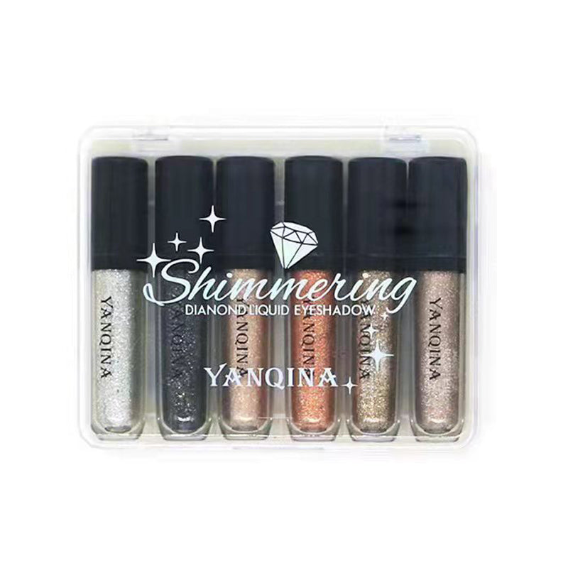 YANQINA Shimmering Diamond Liquid Eye Shadows Glitter 6 Colors Set