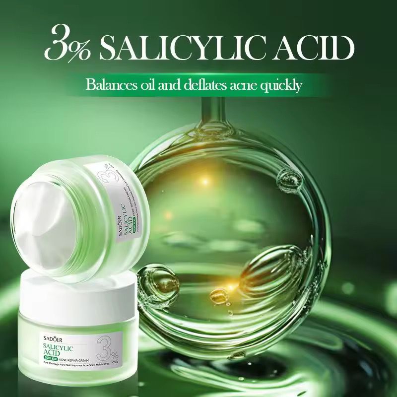 Sadoer Salicylic Acid Facial Cream Face Pimple Removal Repair Skin Care Shrink Pores Face Cream
