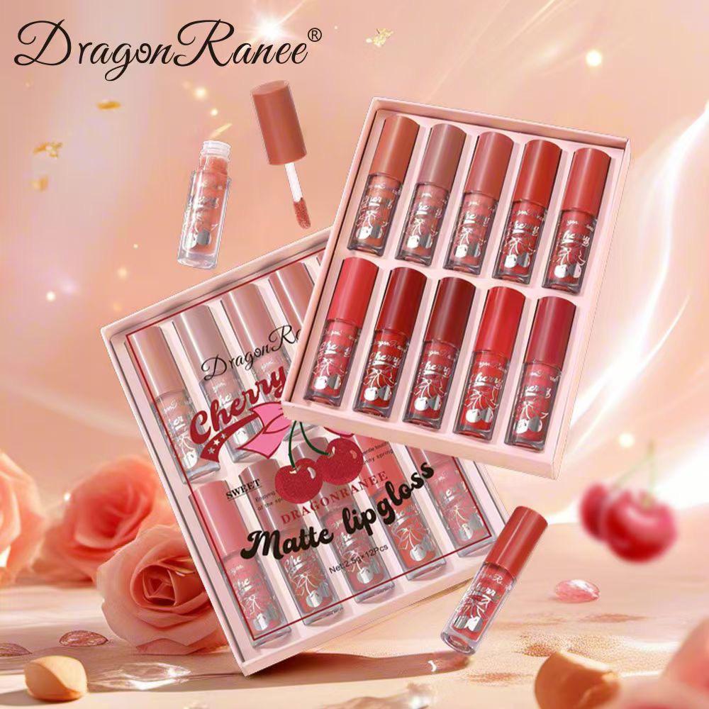 Dragon Ranee Cherry Matte Lipgloss 12Pcs Set