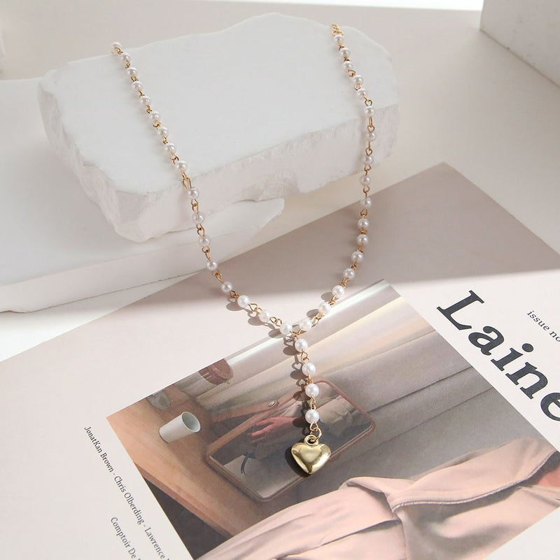 Fashion Jewellery Heart Pearl Necklace