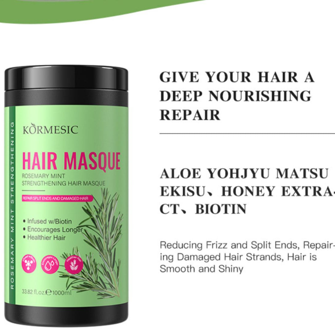 Kormesic Rosemary Mint Strengthening Hair Masque Hair Mask 1000ml