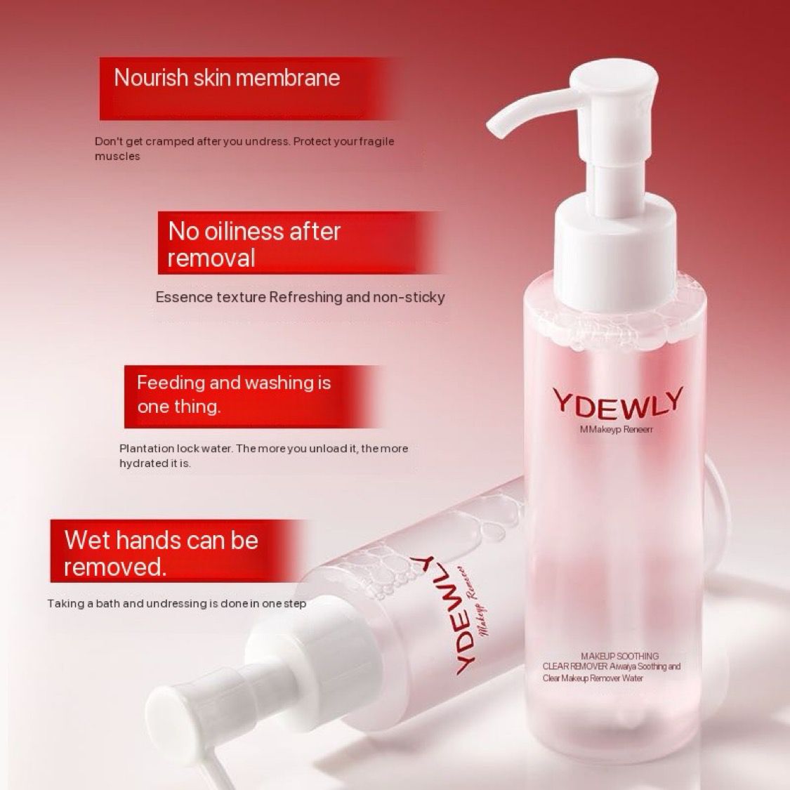 YDEWLY Avea Hydrating Cleansing Water Deep Cleaning Refreshing Mild Moisturizing and Replenishing Makeup Remover