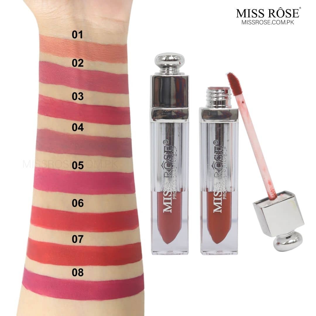 Miss Rose New Silver Angelic Matte Lip Glaze Lip Gloss Pack Of 6Pcs Set