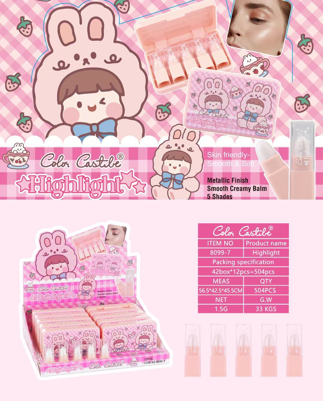 Color Castle Highlight Stick 5In1 Pack