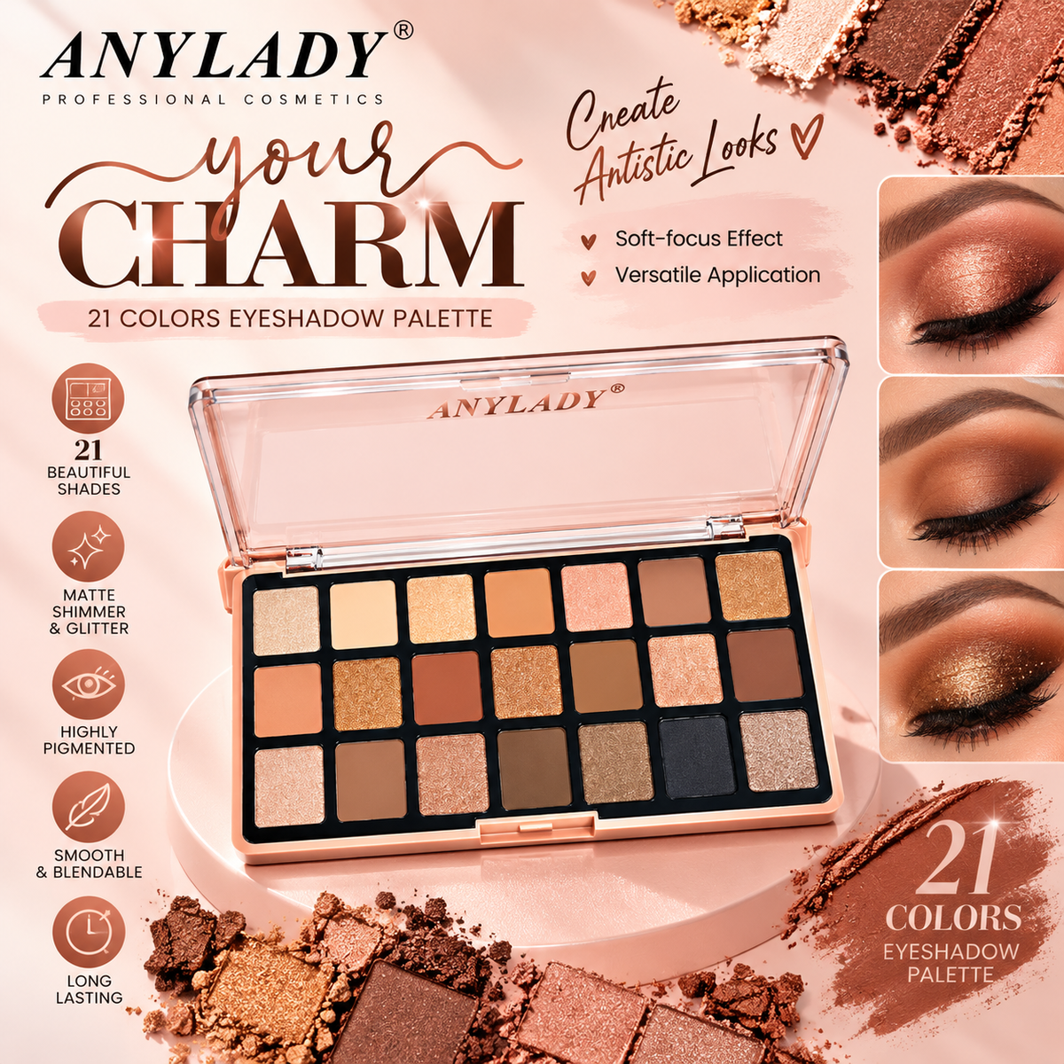Anylady Your Charm 21-Color Eyeshadow Palette