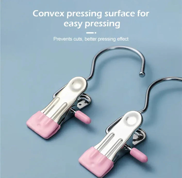 Multifunctional Stainless Steel Portable Cloth Hook Clip Organizer Hanging Clip Pair