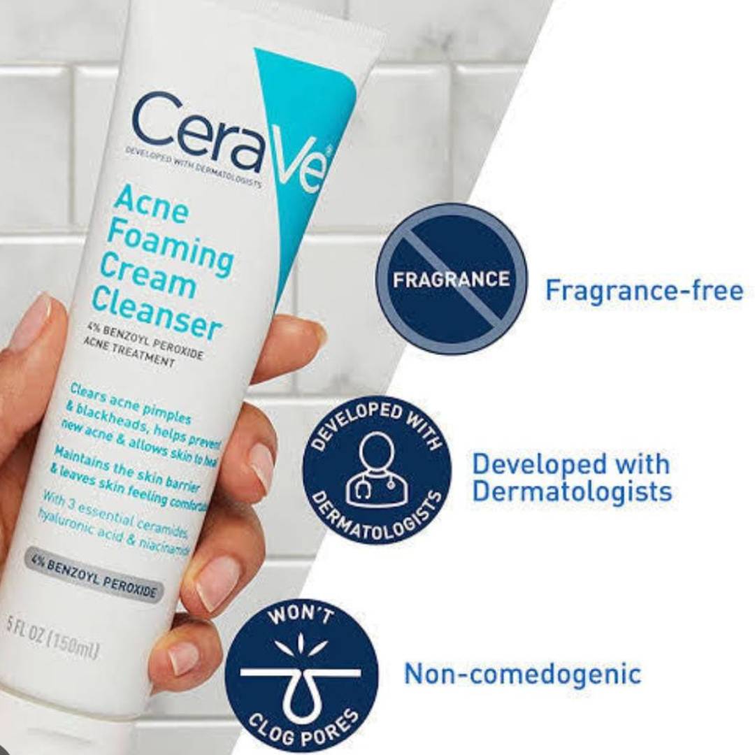 CERAVE ACNE FOAMING CLEANSER 4% BENZOYL PEROXIDE GEL 150ML