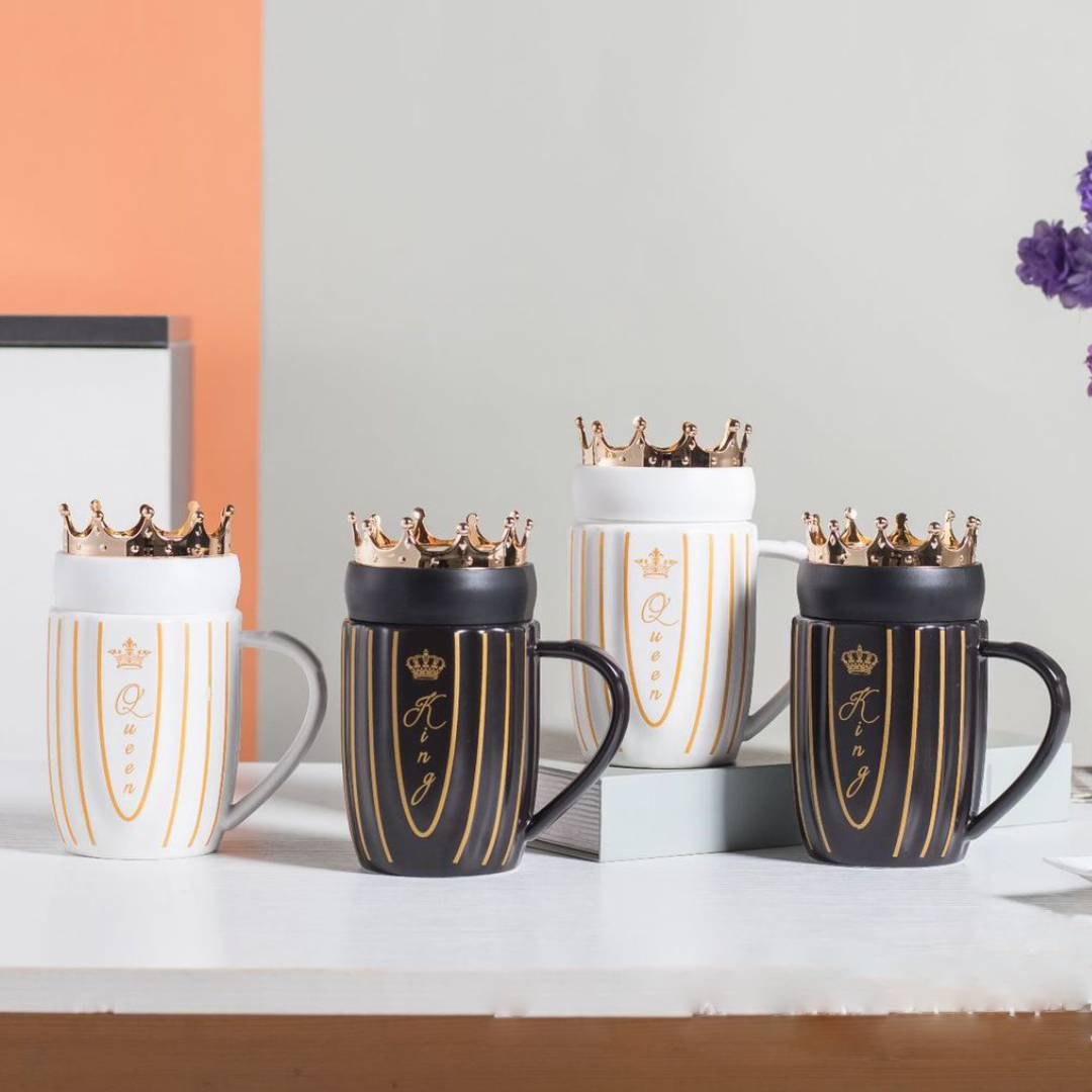 Ceramic Mug King With Crown Lid 21986