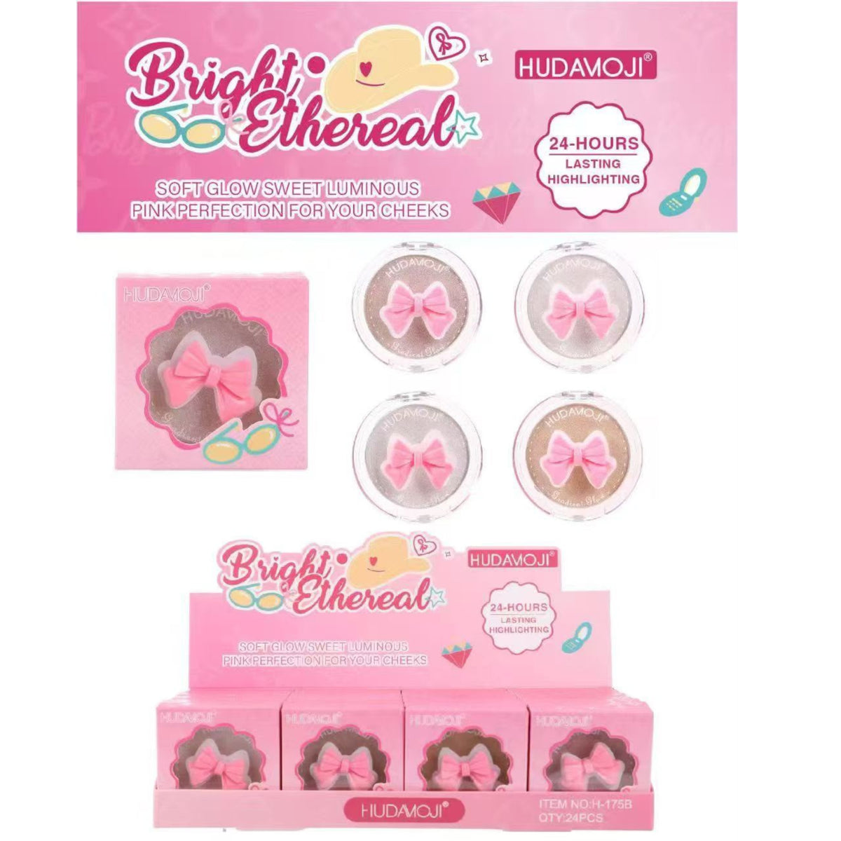 Hudamoji Bright Ethereal Highlighter – Pack of 4