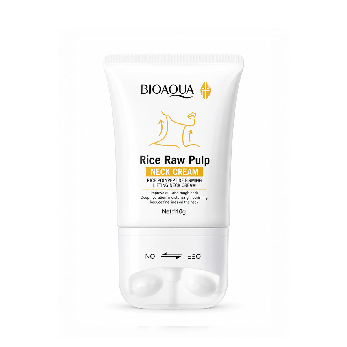 Bioaqua Rice Raw Pulp Neck Cream with Roller 110g