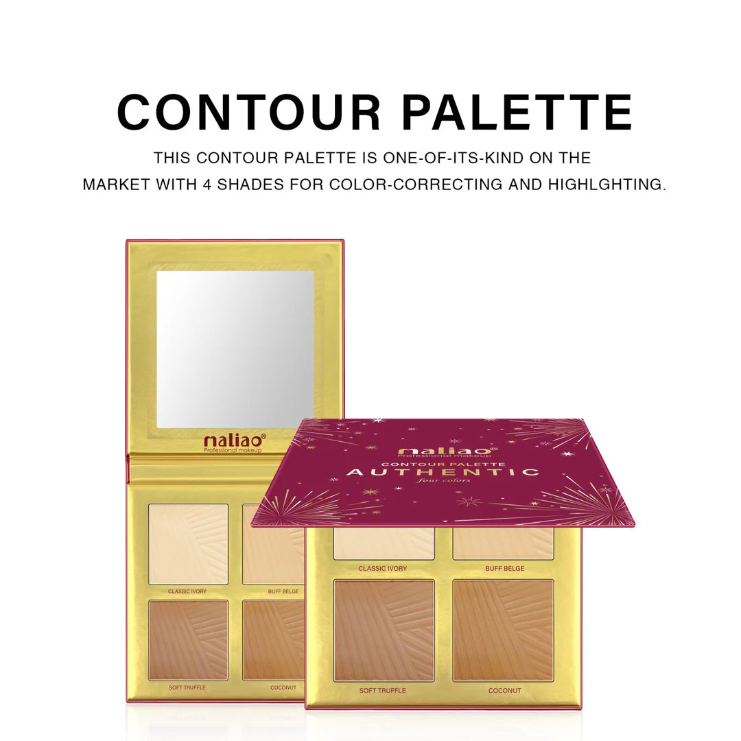 Maliao Authentic Contour Palette - Sculpt and Define With 4 Stunning Shades