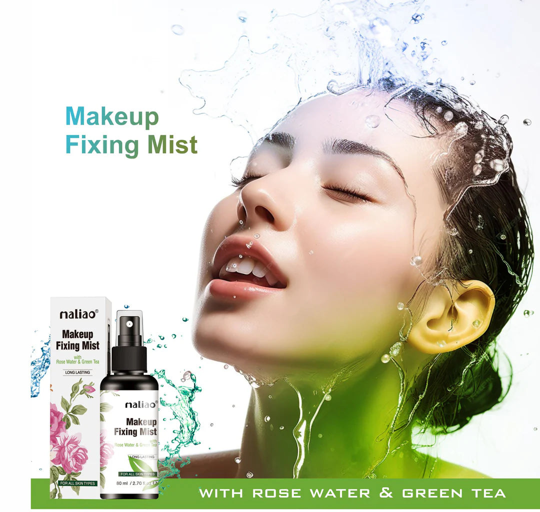 MALIAO Long Lasting Makeup Fixing Mist with Rose Water & Green Tea 80ml