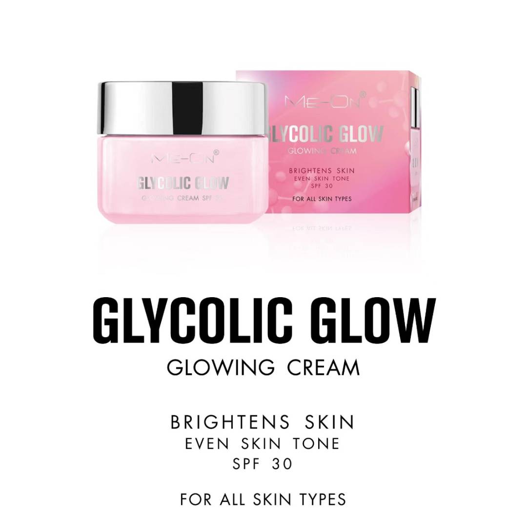 Me-On Glycolic Glow Glowing Cream Brightens Skin Even Skin Tone SPF30 For All Skin Type