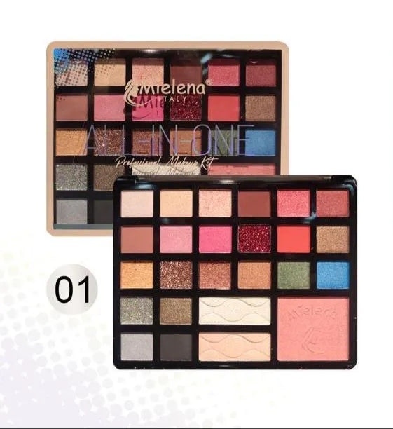 Mielena Italy 25 Color Makeup Palette – Eyeshadow, Blusher & Highlighter