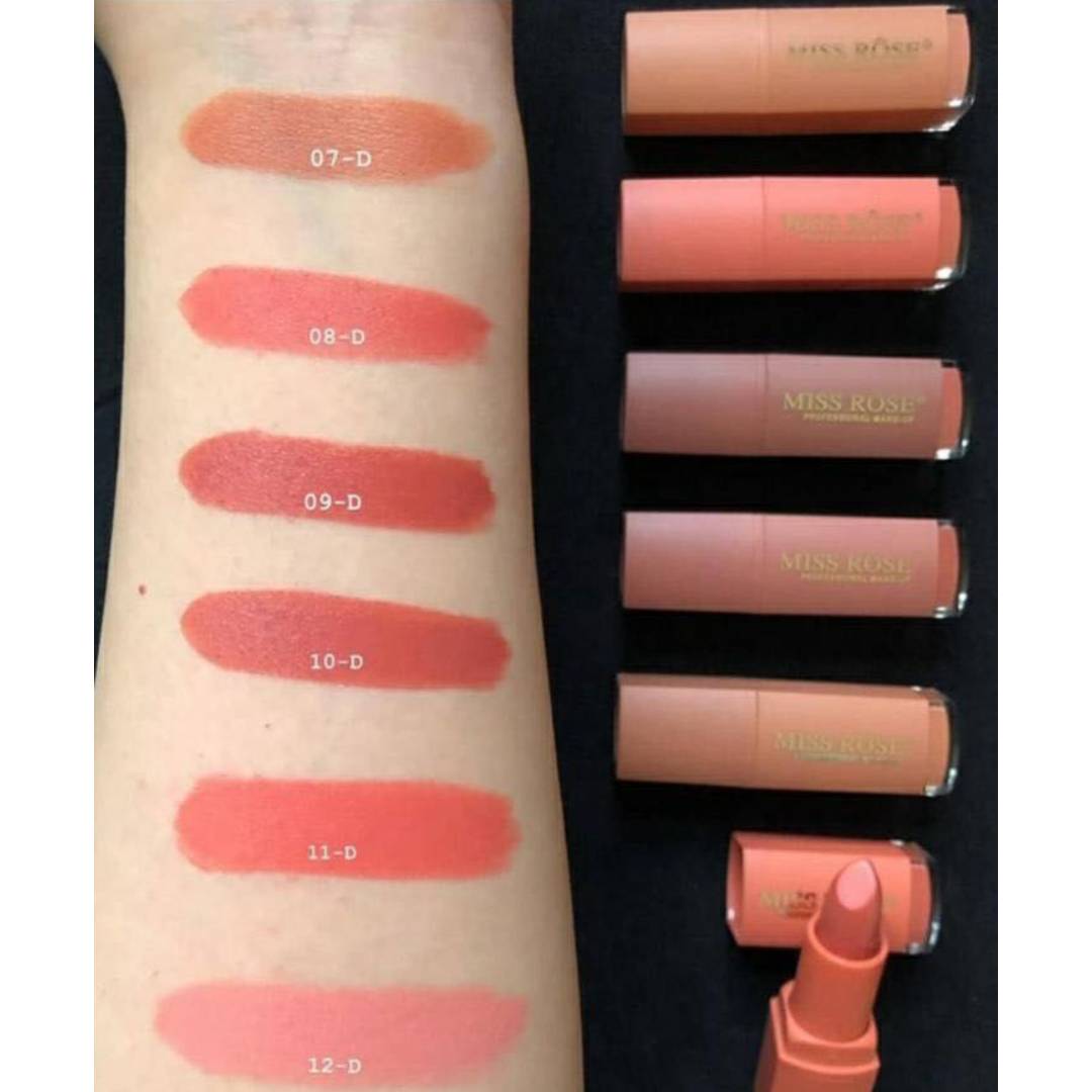 Miss Rose Semi Matte Lipstick 6pcs Set