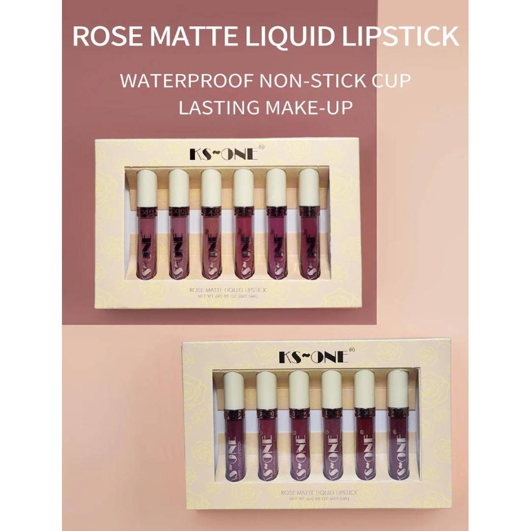 KS-One Pack Of 6Pcs Matte Lip Gloss Set