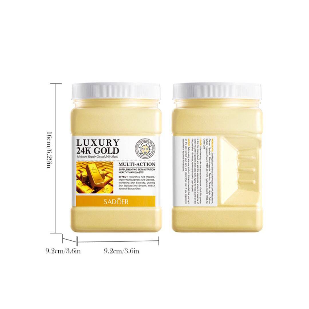 Sadoer Luxury 24k Gold Moisture Repair Crystal Jelly Mask Multi-Action Jar 
