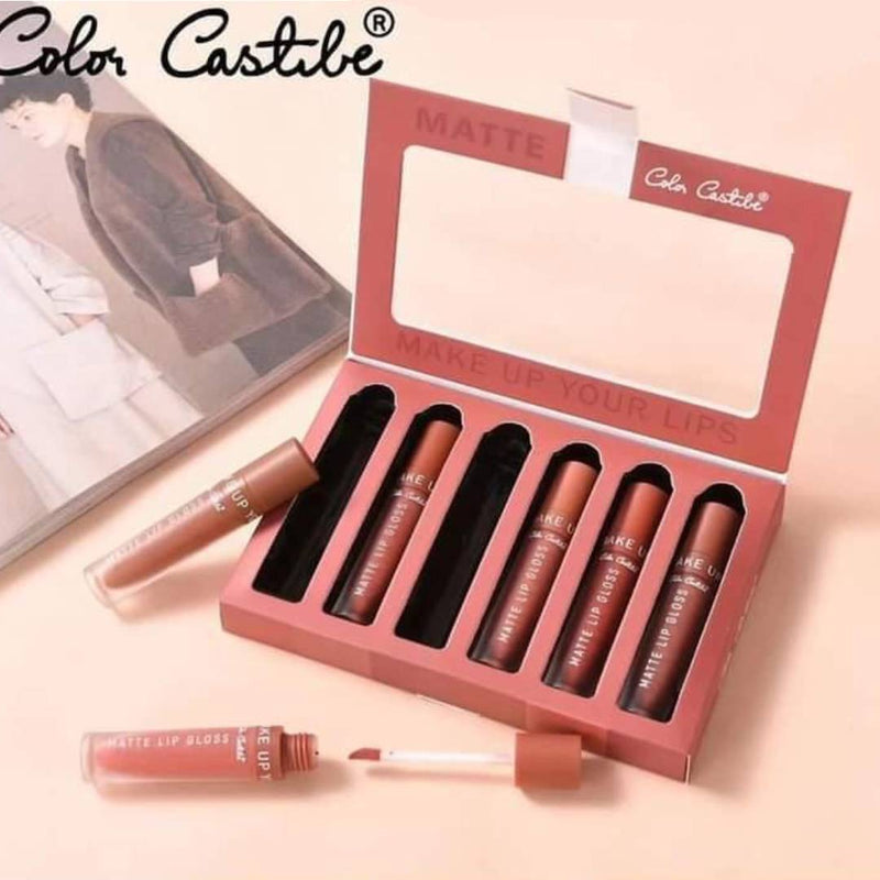 Color Castle Matte Make Up Your Lip Gloss 6 Shades In Box