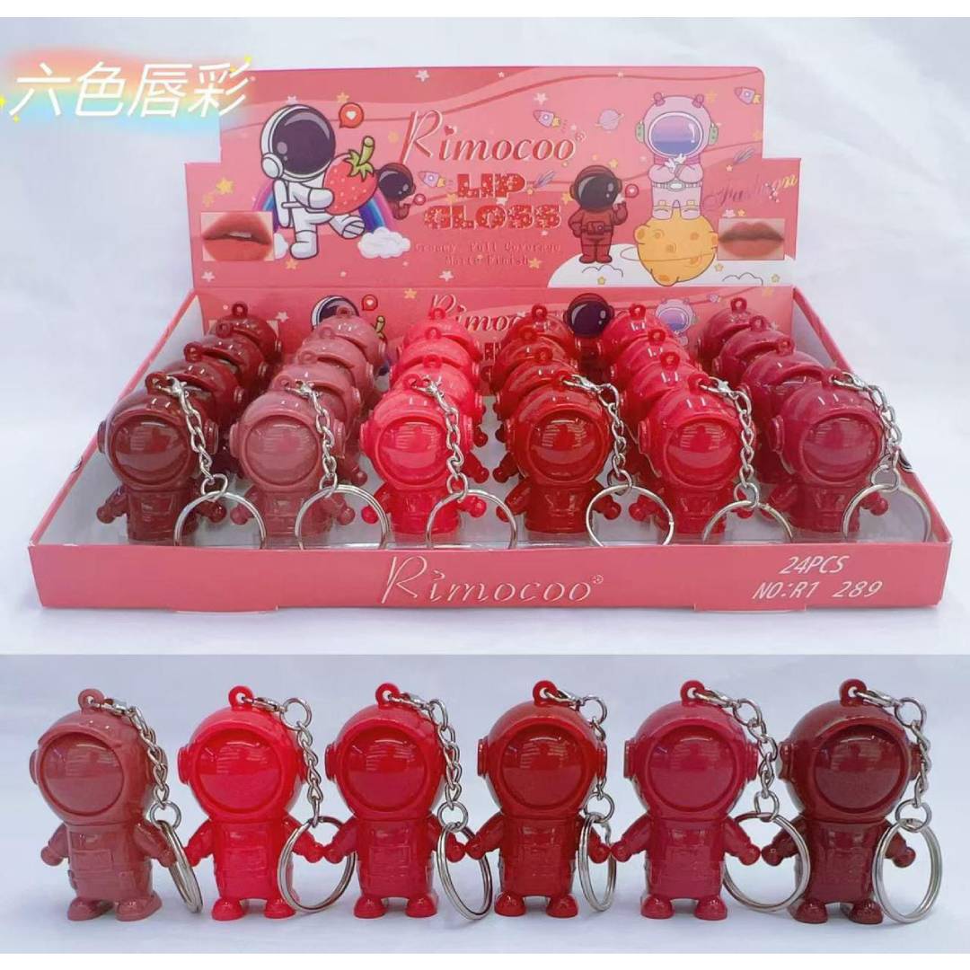 Rimocoo Robot Keychain Lip Gloss 6Pcs Set