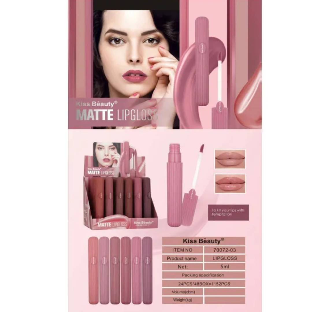Kiss Beauty Matte Lip Gloss 6Pcs Set