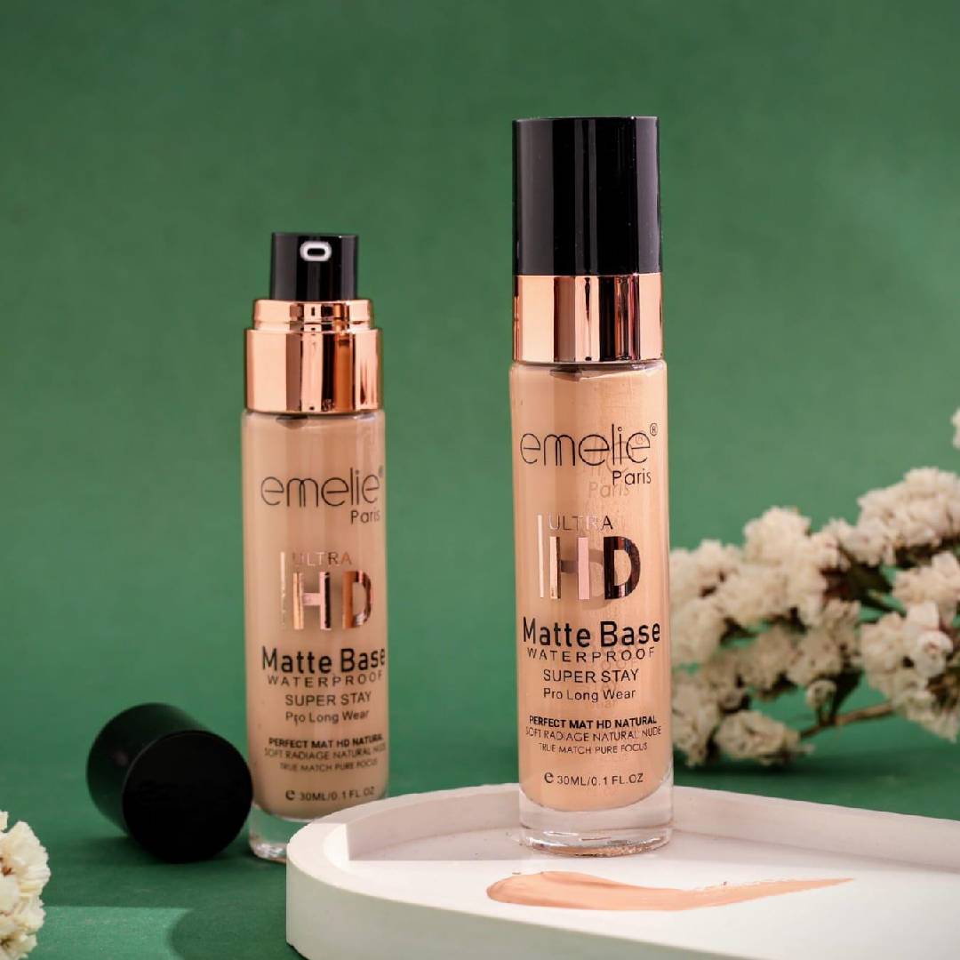 Emelie Ultra HD Matte Base Waterproof Super Stay Pro Long Wear Foundation