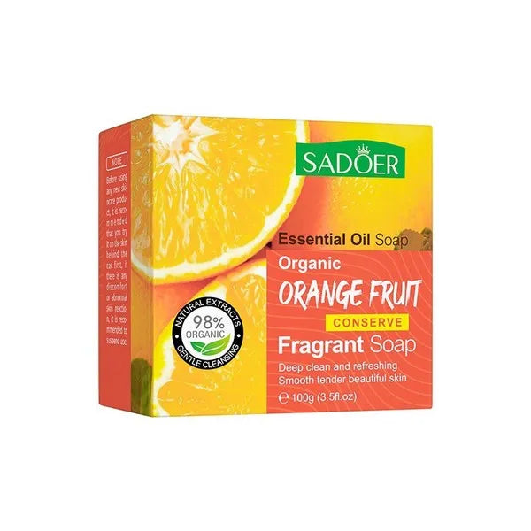 Sadoer Organic Vitamin C Essential Orange Fruit Facial Soap