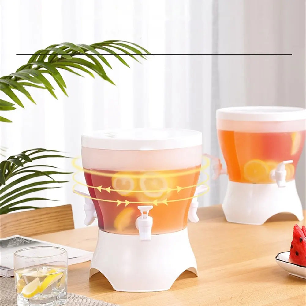 3 In 1 Rotated Beverage Dispenser With 3 Tap, Plastic Drink Dispenser For Refrigerator, Lemonade Drinkware Cold Water Bottle