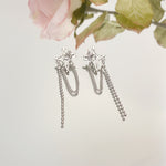 Silver Color Star Tassel Earrings