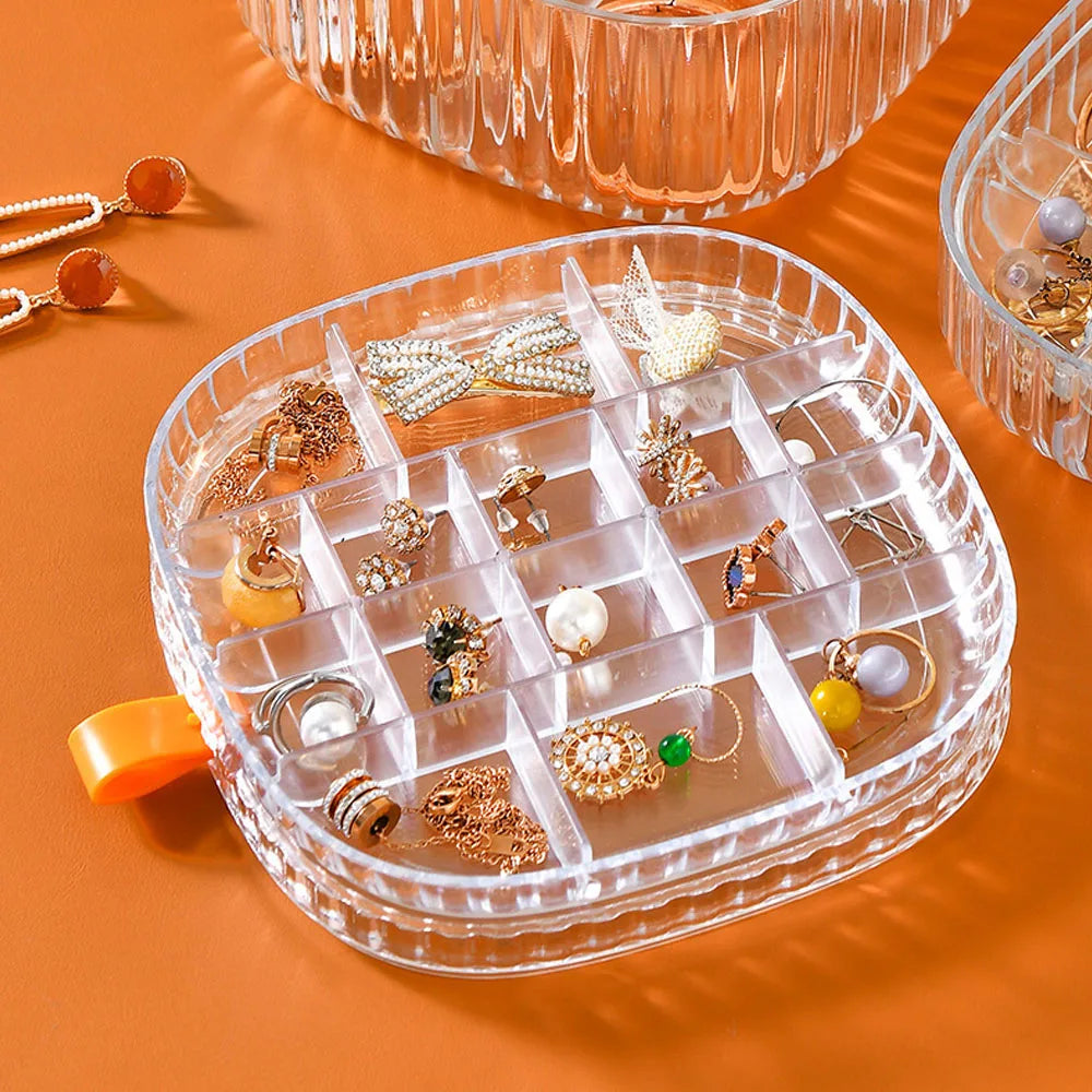Multilayer Transparent Crystal Clear Acrylic Jewelry Storage Box