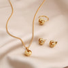 Trendy Geometric Lucky Knot Earrings Necklace Ring Jewelry Set