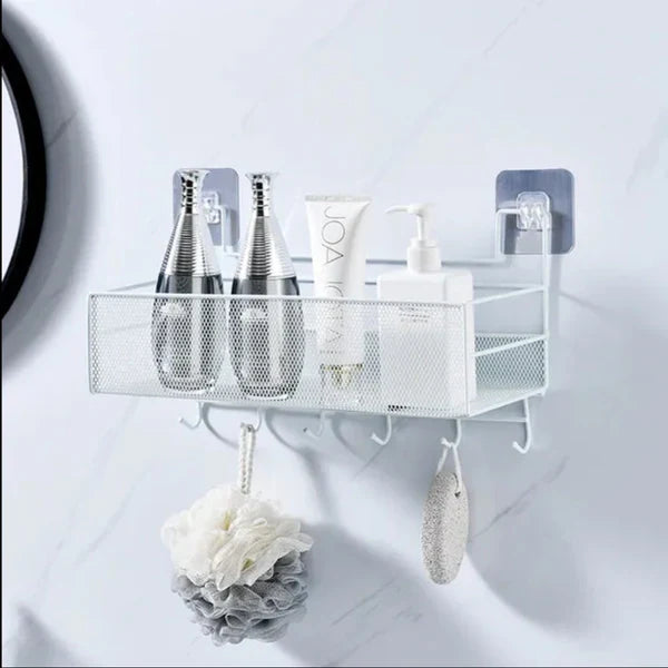Wall Shelf With Hooks Meshed Wall Shelf 0951