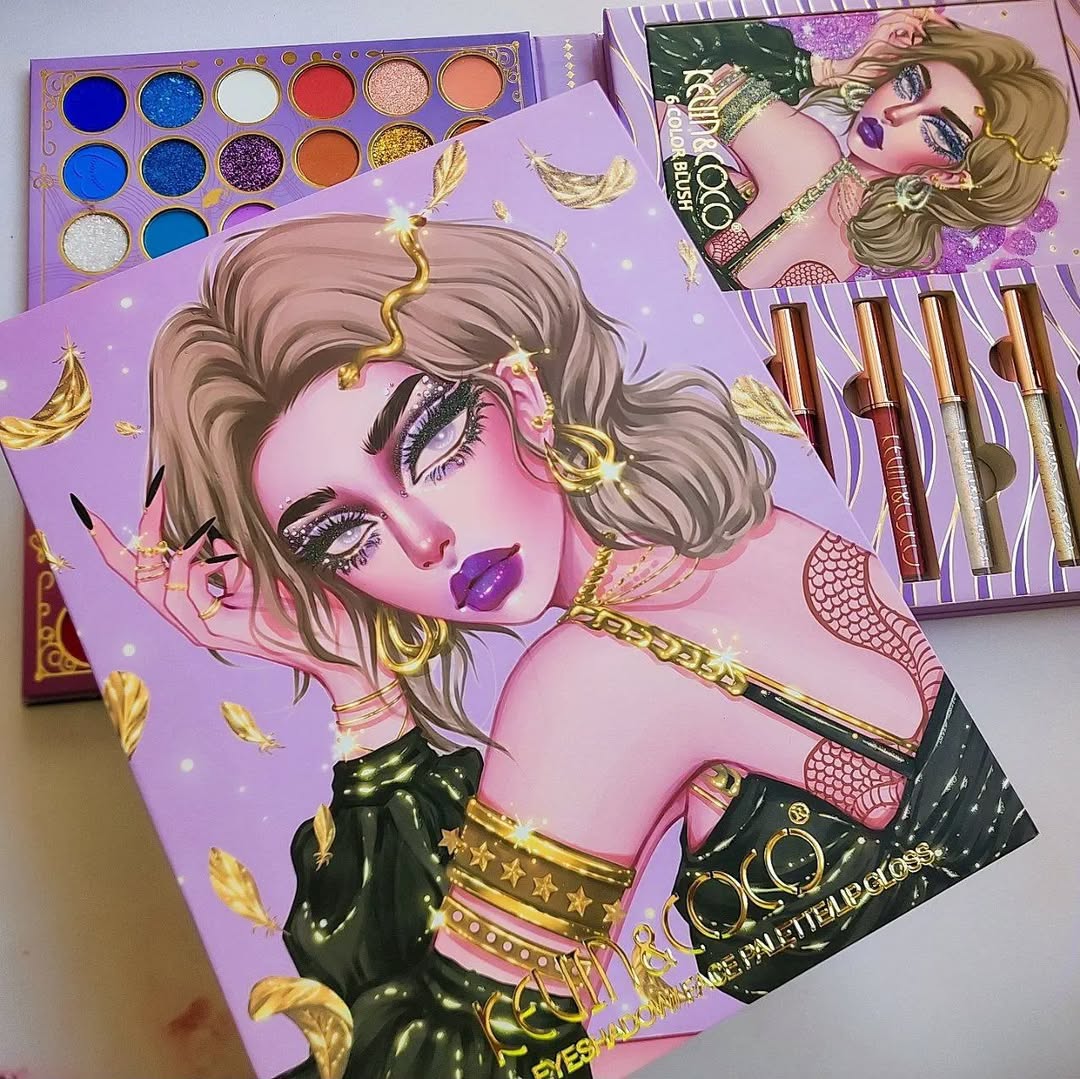 Kevin & Coco 54 Color Eyeshadow Face Palette And Lip Gloss