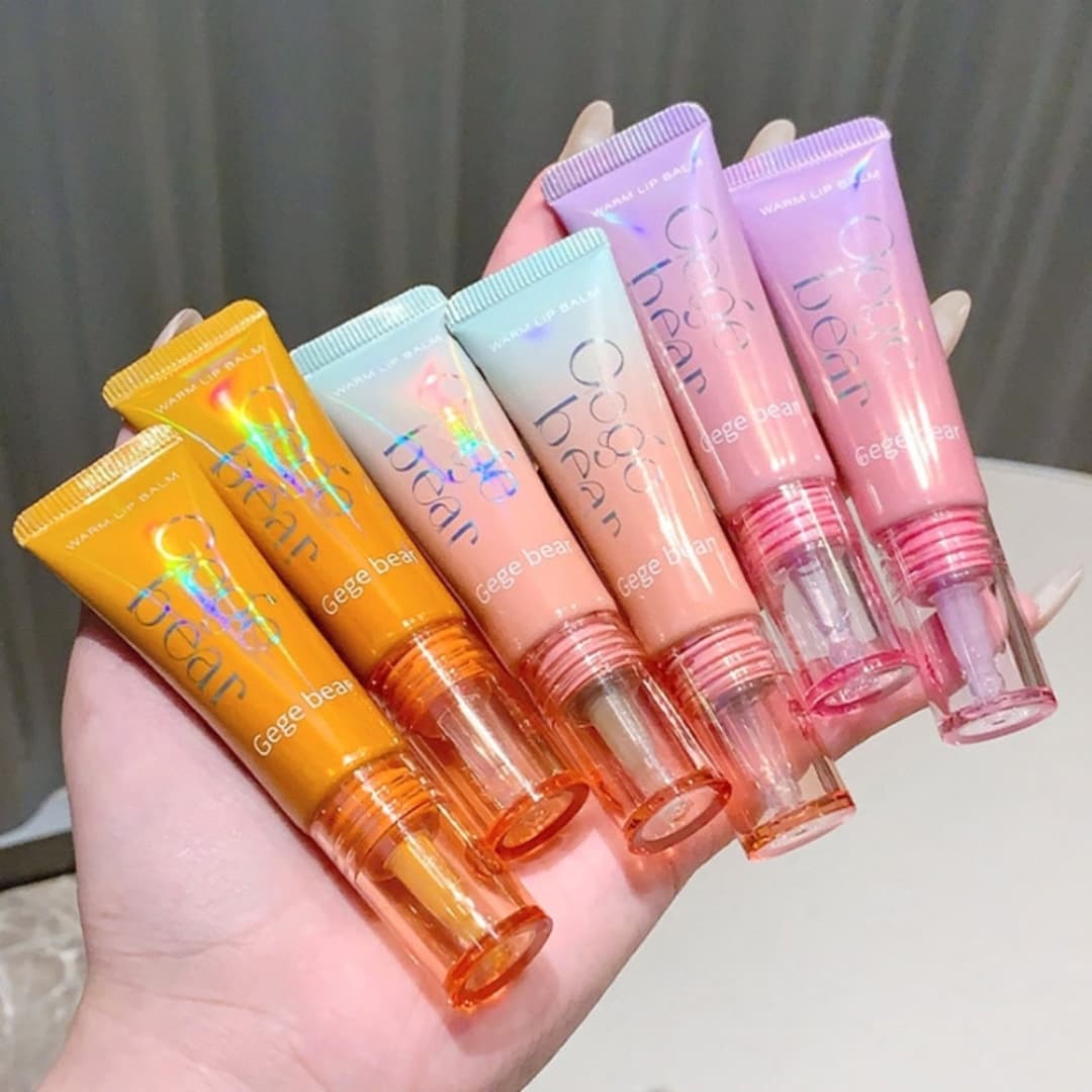 Gege Bear Fruity Tube Extract Color Changing Moisturizing & Long-Lasting Lip Balm Tube 3Pcs Set