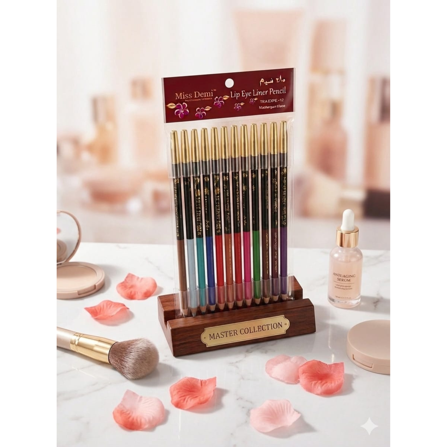 Miss Demi 2in1 Makeup Eye Liner Eye Pencil Waterproof Protection Pencils Set