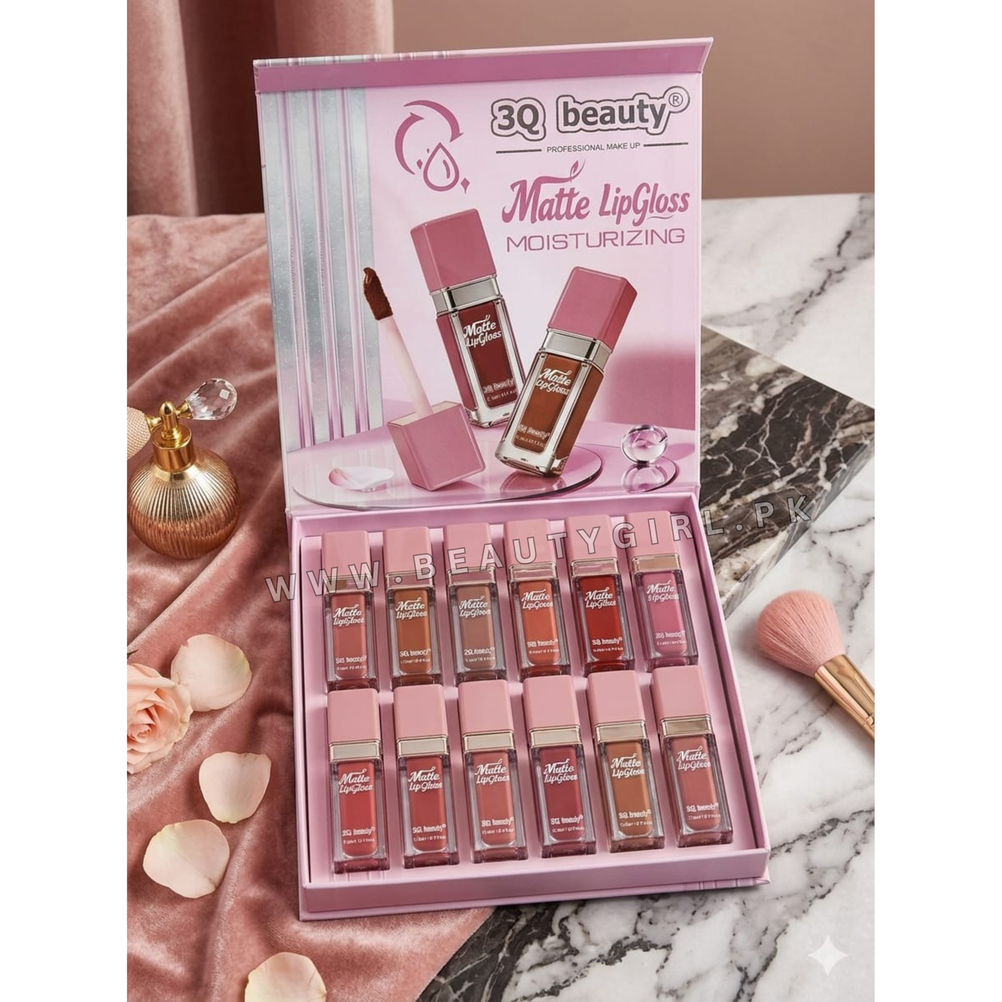 3Q Beauty Premium Moisturizing Matte Lip Gloss Set