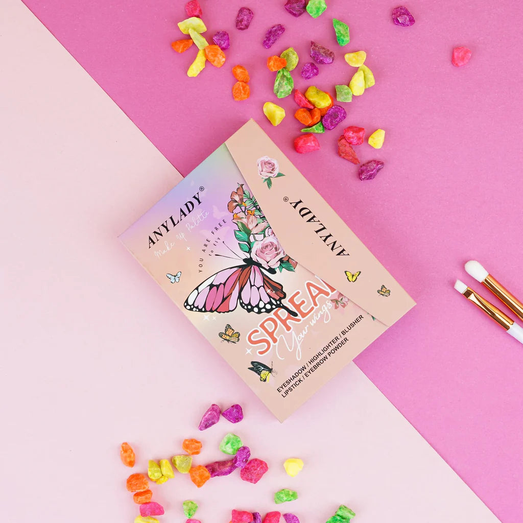 Any Lady Butterfly 5in1 Makeup Highlighter Blusher Lipstick Eyebrow Powder Eyeshadow Palette